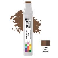 Чернила для спиртовых маркеров SKETCHMARKER, 22мл, BR60 Средний коричневый