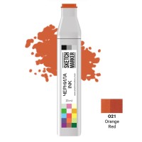 Чернила для спиртовых маркеров SKETCHMARKER, 22мл, O21 Оранжево-красный