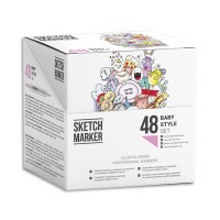 Набор маркеров SKETCHMARKER `Baby style`, 48цв. (пластиковый бокс)