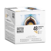 Набор маркеров SKETCHMARKER `Oriental style`, 48цв. (пластиковый бокс)