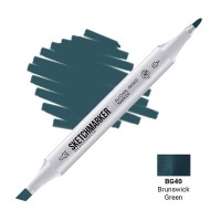 Маркер спиртовой двухсторонний SKETCHMARKER, BG40 Зеленая киноварь
