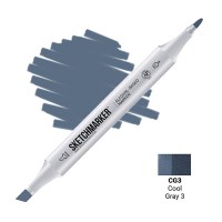 Маркер спиртовой двухсторонний SKETCHMARKER, CG3 Серый холодный 3