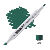 Маркер спиртовой двухсторонний SKETCHMARKER, G120 Темный зеленый