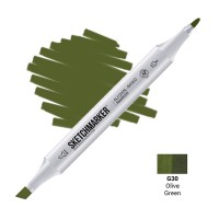 Маркер спиртовой двухсторонний SKETCHMARKER, G30 Оливковый зеленый