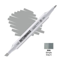 Маркер спиртовой двухсторонний SKETCHMARKER, SG6 Серый простой 6