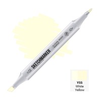 Маркер спиртовой двухсторонний SKETCHMARKER, Y55 Бело-жёлтый