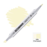 Маркер спиртовой двухсторонний SKETCHMARKER, Y75 Шампанское