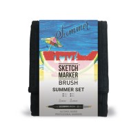 Набор маркеров SKETCHMARKER Brush `Summer Set`, 12цв. (органайзер)