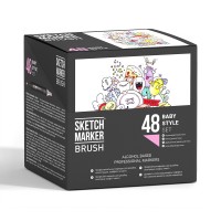 Набор маркеров SKETCHMARKER Brush `Baby style`, 48цв. (пластиковый бокс)