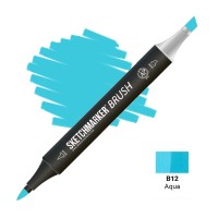 Маркер спиртовой двухсторонний SKETCHMARKER Brush, B12 Вода