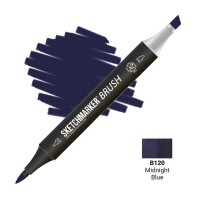 Маркер спиртовой двухсторонний SKETCHMARKER Brush, B120 Полночный синий