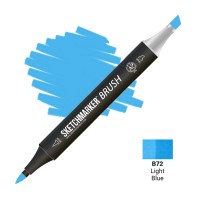 Маркер спиртовой двухсторонний SKETCHMARKER Brush, B72 Голубой