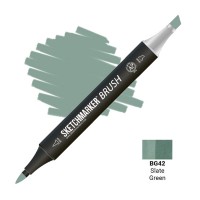 Маркер спиртовой двухсторонний SKETCHMARKER Brush, BG42 Зеленый сланец