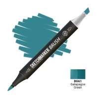 Маркер спиртовой двухсторонний SKETCHMARKER Brush, BG61 Галапагосский зеленый