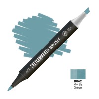 Маркер спиртовой двухсторонний SKETCHMARKER Brush, BG62 Зеленый мирт