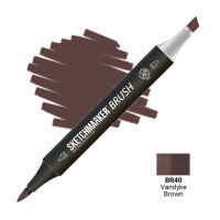 Маркер спиртовой двухсторонний SKETCHMARKER Brush, BR40 Ван-Дейк коричный
