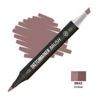 Маркер спиртовой двухсторонний SKETCHMARKER Brush, BR42 Умбра