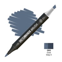 Маркер спиртовой двухсторонний SKETCHMARKER Brush, CG3 Серый холодный 3