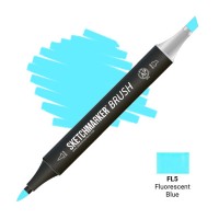 Маркер спиртовой двухсторонний SKETCHMARKER Brush, FL5 Флуоресцентный синий