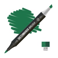 Маркер спиртовой двухсторонний SKETCHMARKER Brush, G100 Зеленый