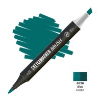 Маркер спиртовой двухсторонний SKETCHMARKER Brush, G150 Синевато-зеленый