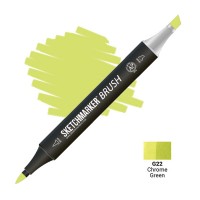 Маркер спиртовой двухсторонний SKETCHMARKER Brush, G22 Зелёный хром