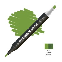 Маркер спиртовой двухсторонний SKETCHMARKER Brush, G31 Зеленое яблоко