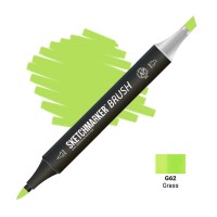 Маркер спиртовой двухсторонний SKETCHMARKER Brush, G62 Трава