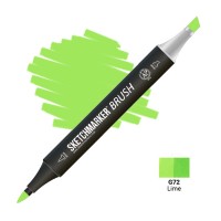 Маркер спиртовой двухсторонний SKETCHMARKER Brush, G72 Зеленый лайм