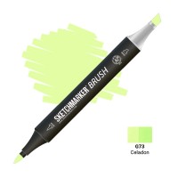 Маркер спиртовой двухсторонний SKETCHMARKER Brush, G73 Светлый зелёный (Селадон)