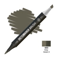 Маркер спиртовой двухсторонний SKETCHMARKER Brush, GG3 Серый зеленоватый 3