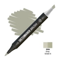 Маркер спиртовой двухсторонний SKETCHMARKER Brush, GG6 Серый зеленоватый 6