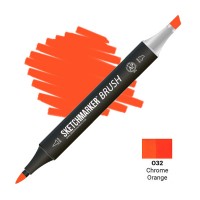 Маркер спиртовой двухсторонний SKETCHMARKER Brush, O32 Хром оранжевый