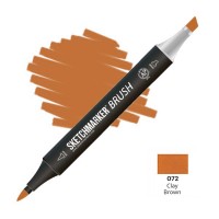 Маркер спиртовой двухсторонний SKETCHMARKER Brush, O72 Коричневая глина