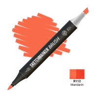 Маркер спиртовой двухсторонний SKETCHMARKER Brush, R112 Мандариновый