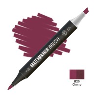 Маркер спиртовой двухсторонний SKETCHMARKER Brush, R20 Вишня