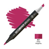 Маркер спиртовой двухсторонний SKETCHMARKER Brush, R21 Глубокий пурпурный