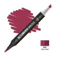 Маркер спиртовой двухсторонний SKETCHMARKER Brush, R30 Красное вино