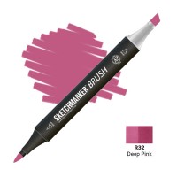 Маркер спиртовой двухсторонний SKETCHMARKER Brush, R32 Глубокий розовый