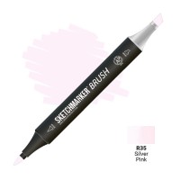 Маркер спиртовой двухсторонний SKETCHMARKER Brush, R35 Серебристо-розовый