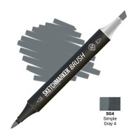 Маркер спиртовой двухсторонний SKETCHMARKER Brush, SG4 Серый простой 4