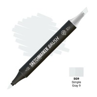 Маркер спиртовой двухсторонний SKETCHMARKER Brush, SG9 Серый простой 9