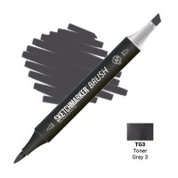 Маркер спиртовой двухсторонний SKETCHMARKER Brush, TG3 Серый тонер 3