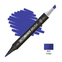 Маркер спиртовой двухсторонний SKETCHMARKER Brush, V11 Индиго