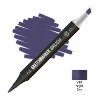 Маркер спиртовой двухсторонний SKETCHMARKER Brush, V20 Ночное небо