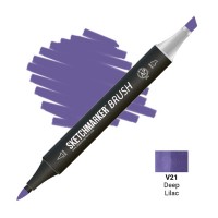 Маркер спиртовой двухсторонний SKETCHMARKER Brush, V21 Глубокий сиреневый