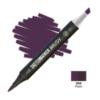 Маркер спиртовой двухсторонний SKETCHMARKER Brush, V60 Слива