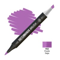 Маркер спиртовой двухсторонний SKETCHMARKER Brush, V62 Пурпурный шалфей