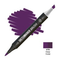 Маркер спиртовой двухсторонний SKETCHMARKER Brush, V70 Глубокий фиолетовый