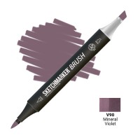 Маркер спиртовой двухсторонний SKETCHMARKER Brush, V90 Фиолетовый минерал